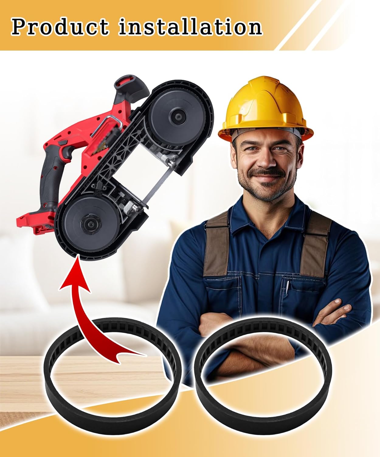 2 Pack 45-96-0050 Bandsaw Pulley Tires Replacement Fits For Milwaukee 2829-20 M18