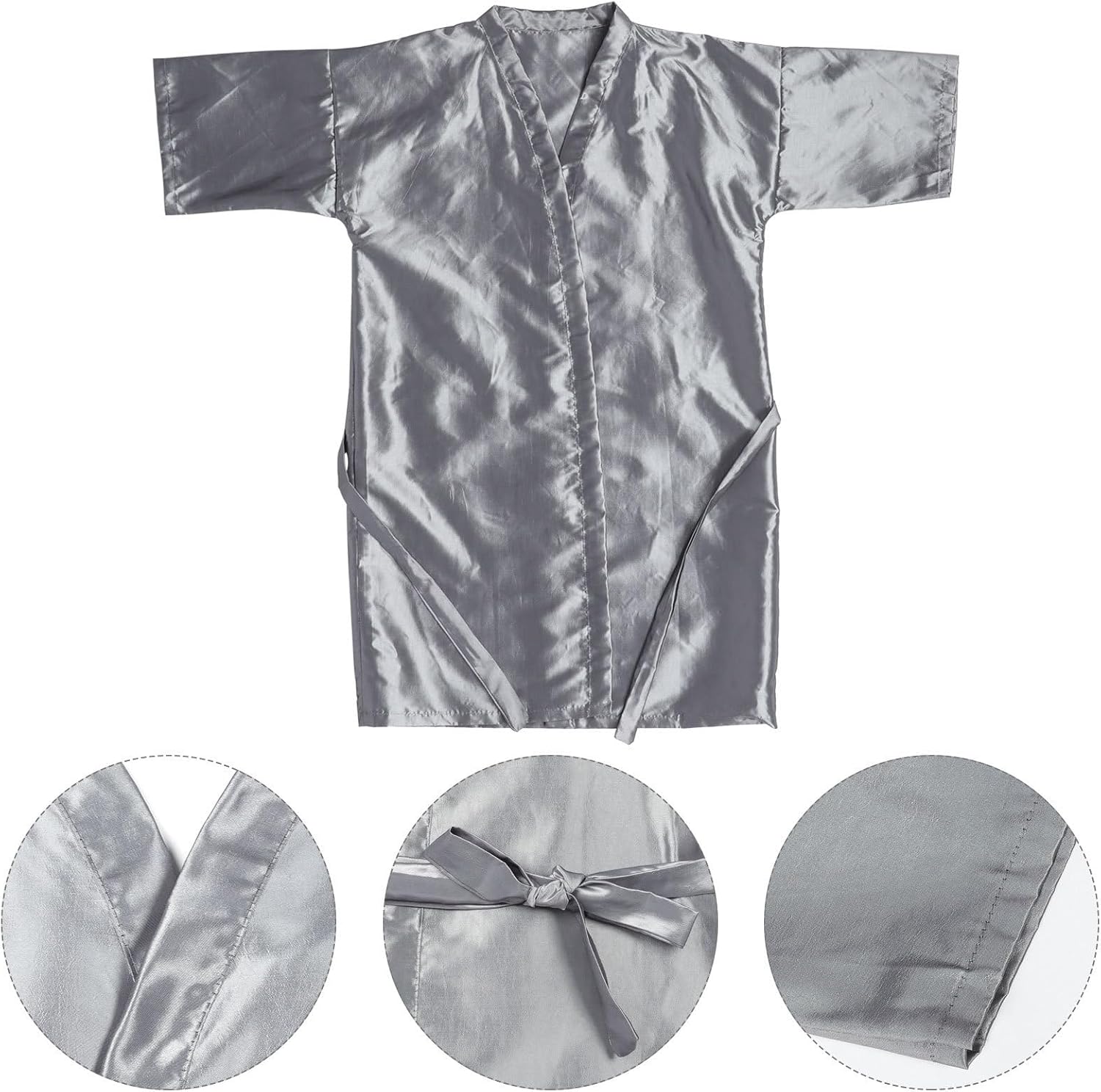 ARTIBETTER Professional Barber Cape with Snap Closure for Hairdresser and Hair Dyeing Client Gown, Breathable Cloth Salon Apron for Skin and Clothes Protection, Stylish Silver Hairdressing