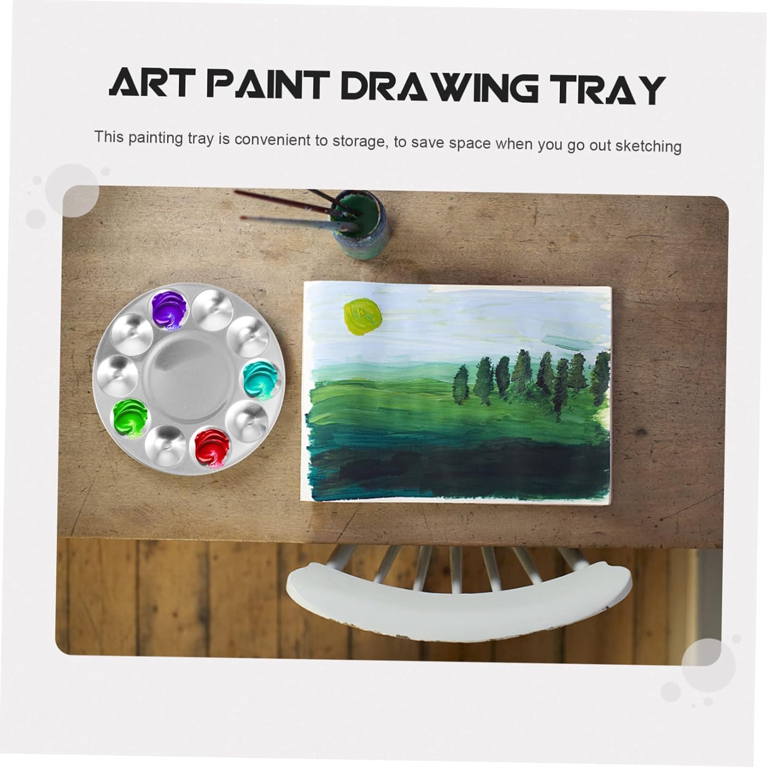 3pcs Aluminum Paint Palette Tray for Watercolor Oil Pigment