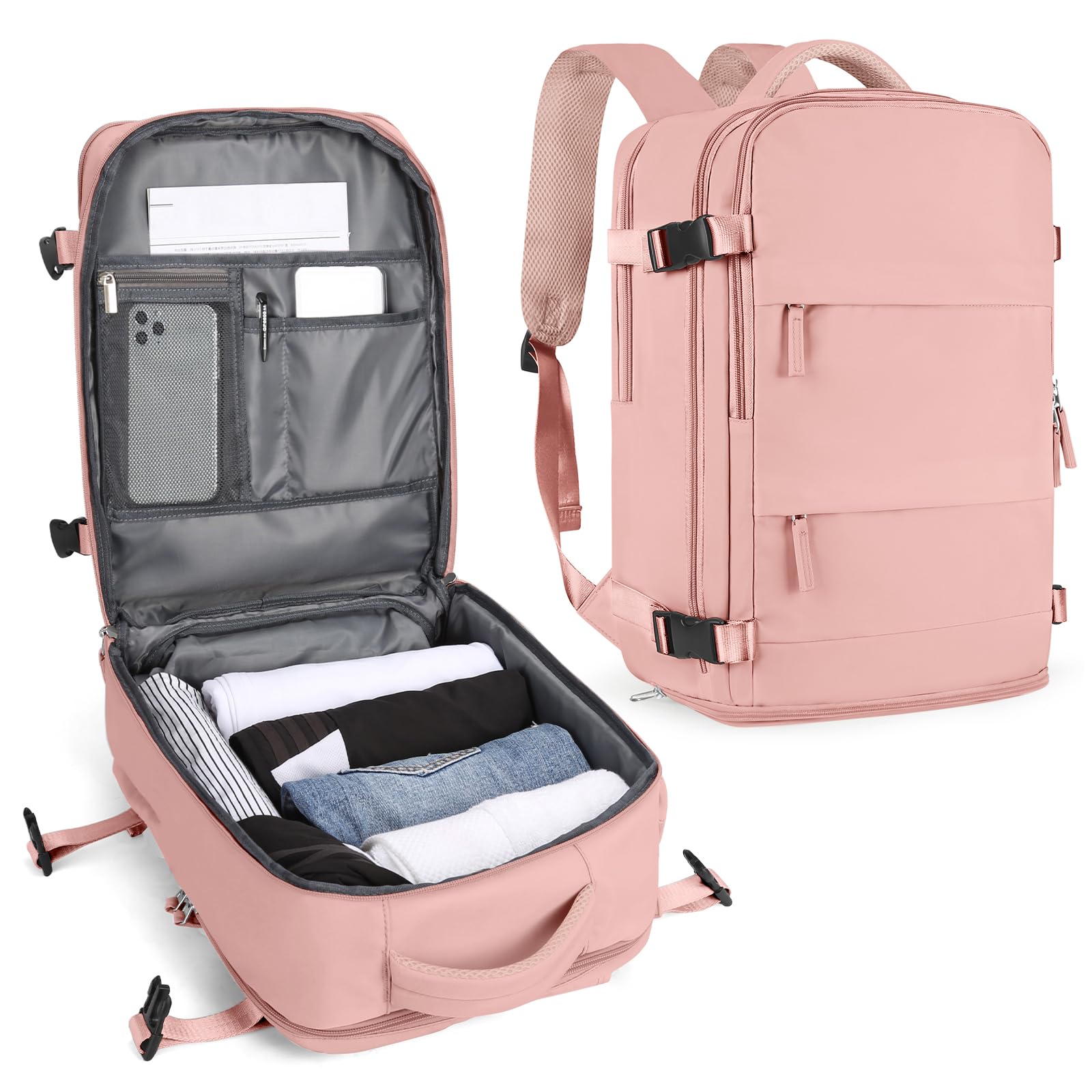 SZLX Mochila al Vacio con Bomba Equipaje de Mano 40x30x20 Ryanair Vueling Wizzair Easyjet Mochila Viaje Cabina Avion 40x20x25 Ryanair Mujer Mochila de transporte Impermeable para Computadora Portátil — view 19