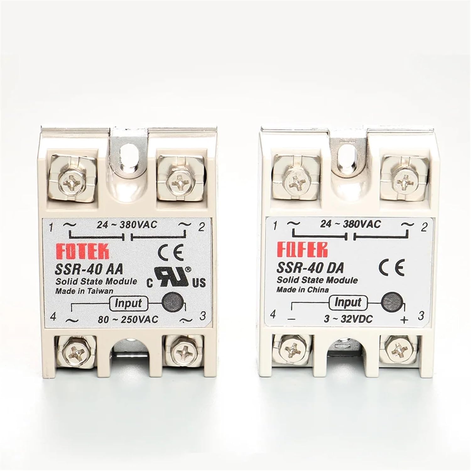 DA AA Solid State Relay Module SSR 10A 25A 40A 60A 80A 100A Terminal Control SSR-25DA SSR-40DA SSR-40AA SSR-60DA SSR-80AA (Color : DA, Size : SSR-10)