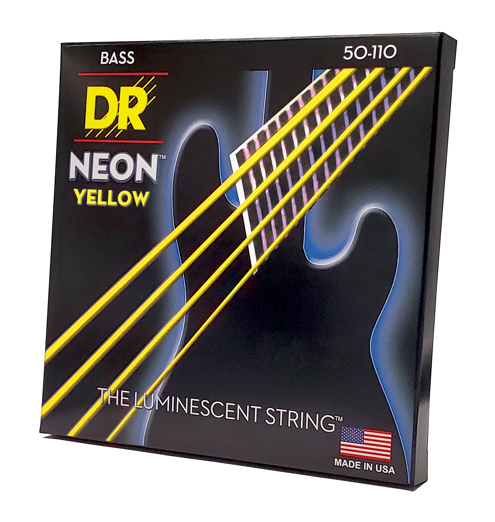 DR Strings NEON Electric Bass Guitar Strings - .050-.110 Heavy, Yellow