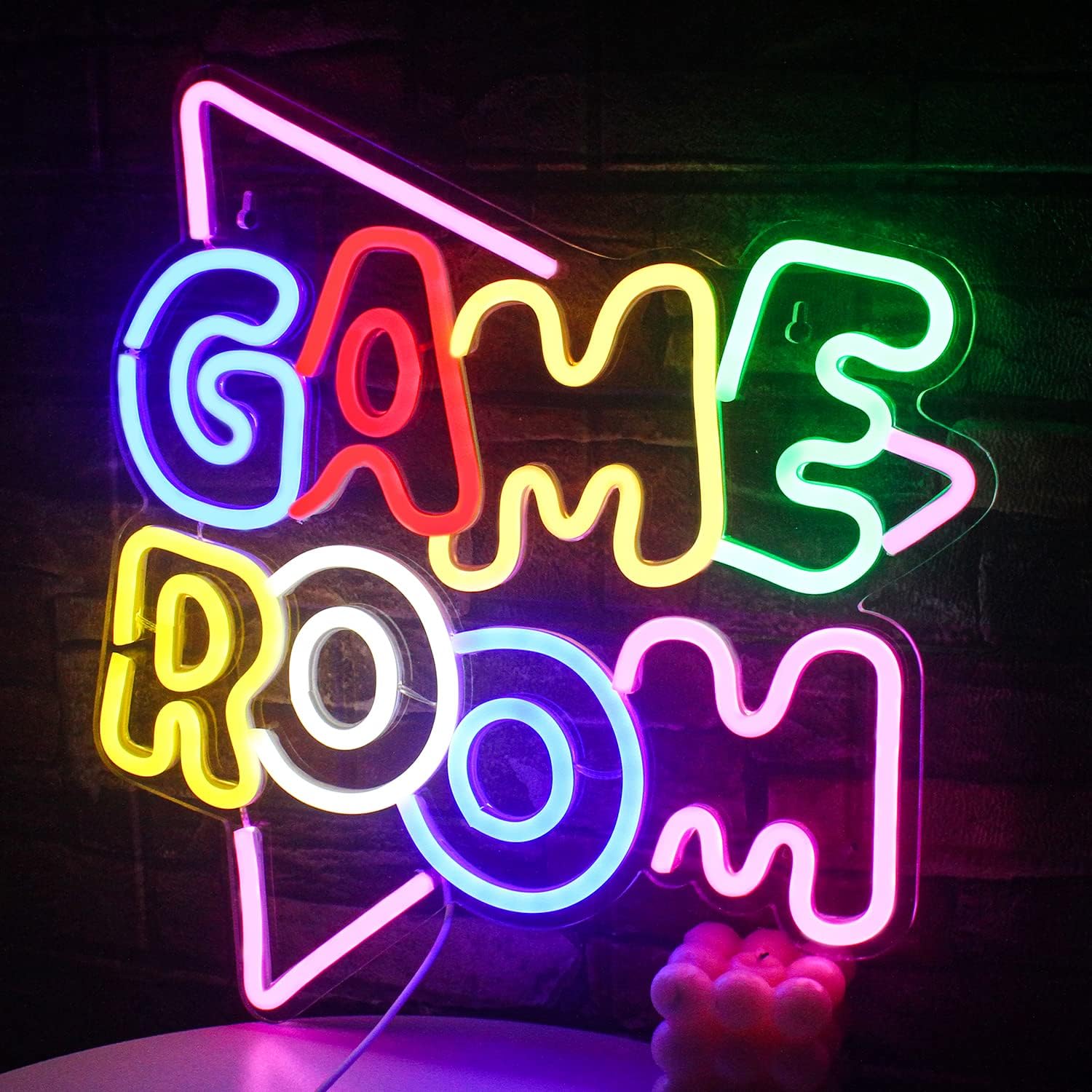 Gamerneon Game Room Large Neon Signs 13.2"x14" Colorful LED,USB Neon Lights for Game Zone Party Decor Bedroom Gaming Wall Lightup Signs Teen Boy Bedroom Home Gamer Party Decorations Gifts