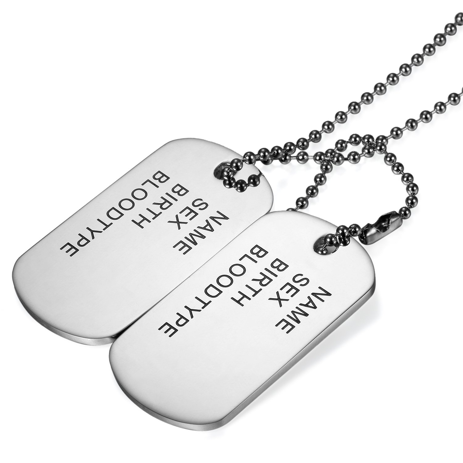 Cupimatch Chapas Militares Personalizadas de Acero Inoxidable Estilo Ejército Americano Dog Tag Joyería de Hipoalergénico Original