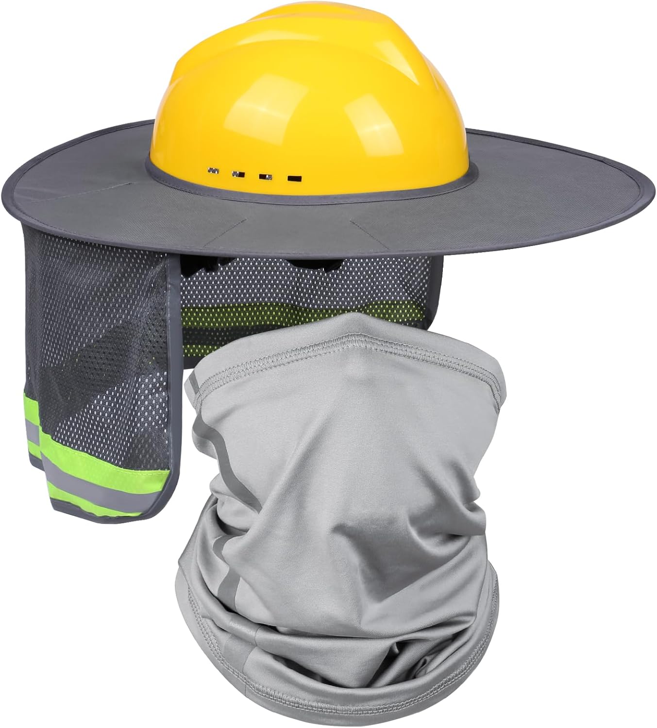 Hard Hat Sun Shade with Full Brim Visor, Shield Your Neck from Sun, Men