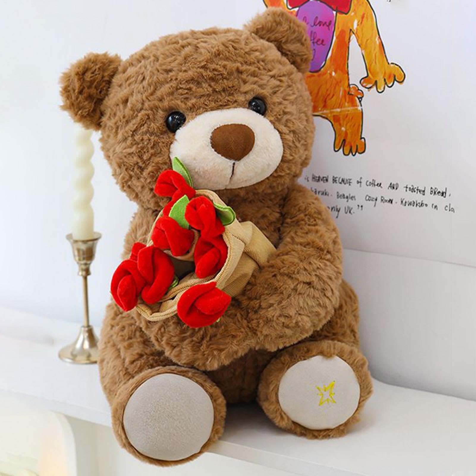 Weiches Bär Kuscheltier Sammelbar Kuscheltier Puppe, niedlicher Komfort Begleiter Plüschfigur, süßes Geschenkartikel | Erwachsene Damen Herren Kinder Kinder Mädchen Home Schlafzimmer