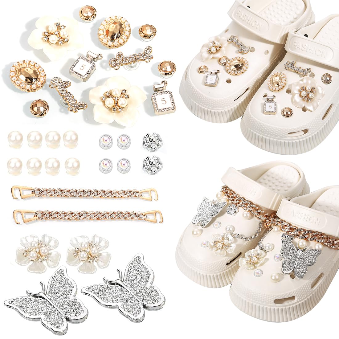 32 adornos para zapatos con diamantes de cristal, accesorios para zapatos DIY, diseño de flores, accesorios brillantes con diamantes de cristal, para cumpleaños de mujeres y niñas.