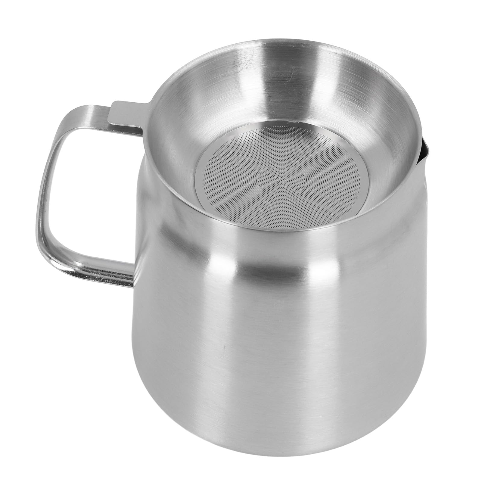 Pot de Filtre à Huile en Acier Inoxydable, Poêle à Friteuse de Grande capacité avec Panier Filtrant et Poignée, Conception Ergonomique pour un Versement Facile et une Longue (1.5L)