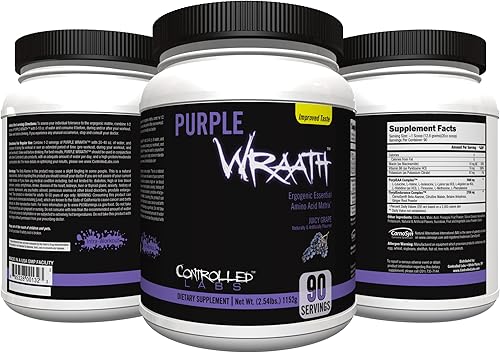 CONTROLLED LABS Purple Wraath 90 Porción de uva jugosa, 2.5 libras