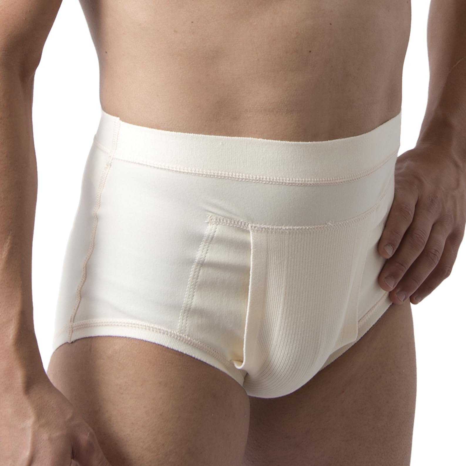 Beman 651 - Slip Erniario Inguinale Uomo Contenitivo a Compressione Media Rinforzo Interno in Cotone Predisposizione Pelota per Contenimento Ernia Inguinale