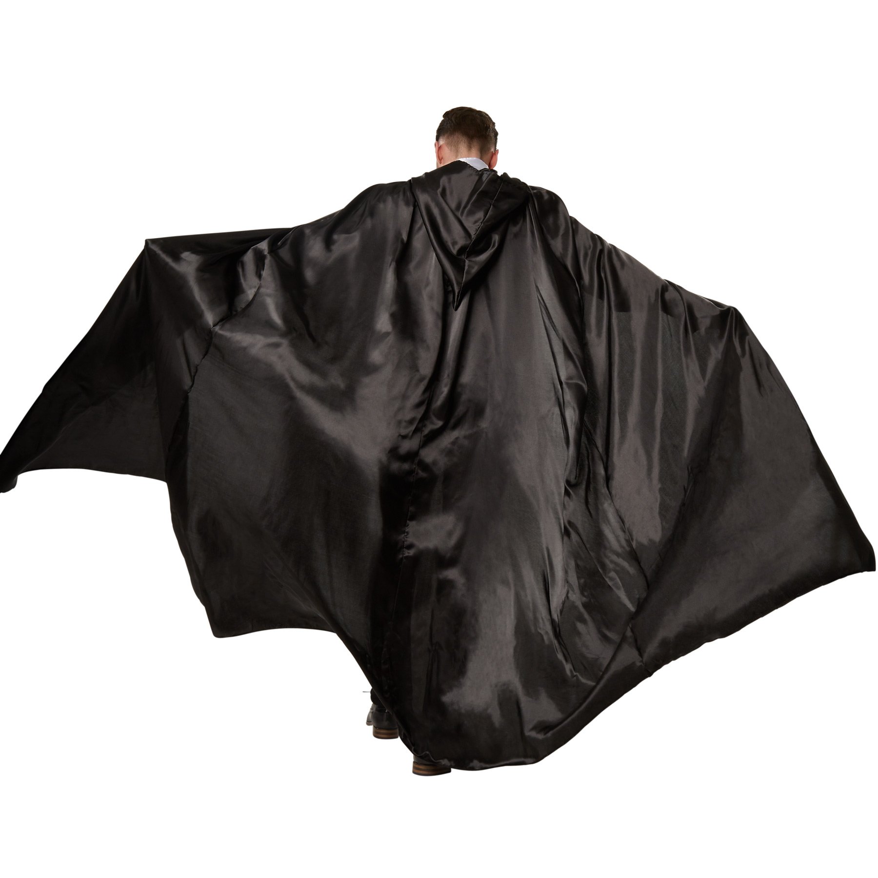 Cape Mystique à Capuche Unisexe Dressforfun - Longueur 158 Cm, 100% Polyester, Tissu Fin Scintillant, Noir