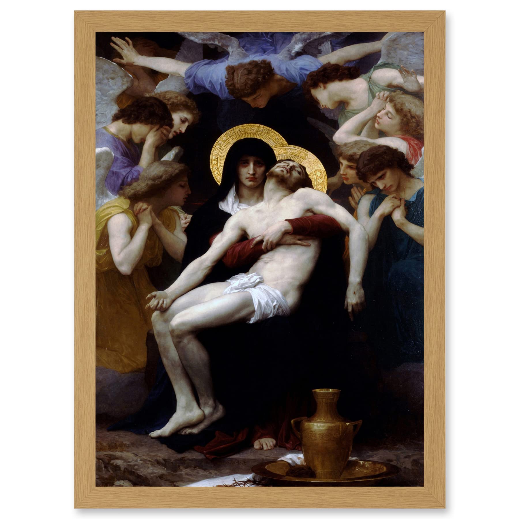 Artery8 William Adolphe Bouguereau Pieta Jesus Mary Christian Artwork Framed Wall Art Print A4
