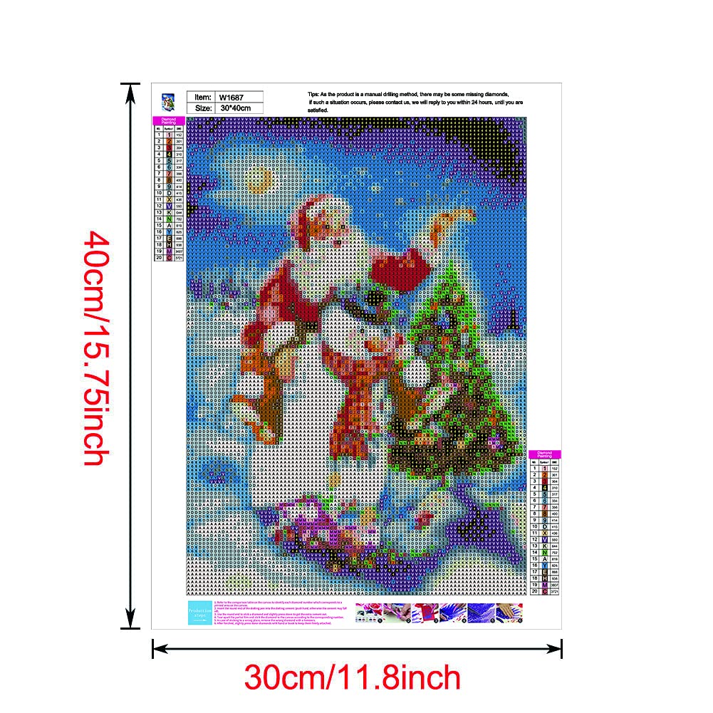 Meecaa Kit De Peinture Diamant Avec Outils, Motif Aigle, Père Noël