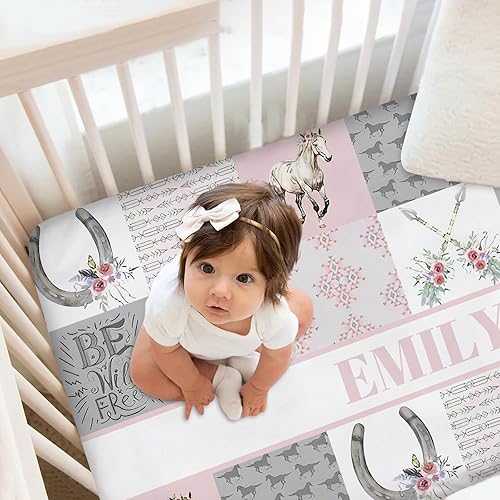 Miniatura 2 de Juego de ropa de cama personalizado para cuna de bebé para niñas, juego de ropa de cama personalizado para cuna con nombre, ropa de cama de