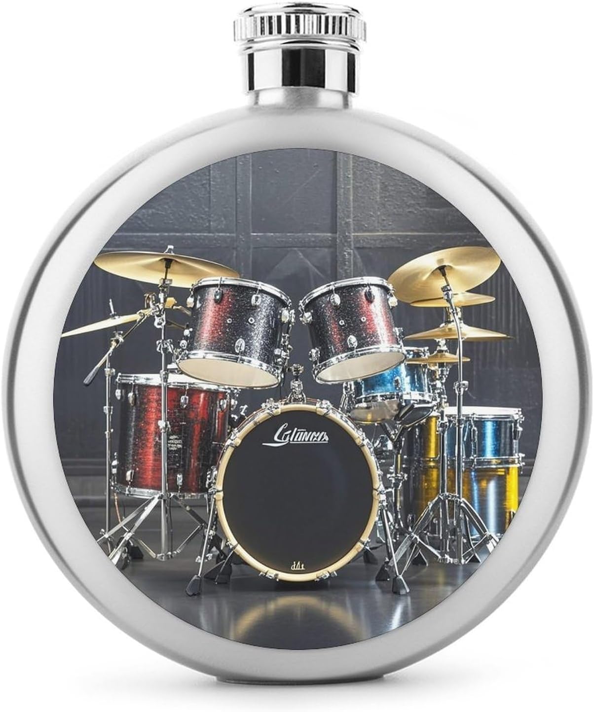 Cool Drum Set Stainless Steel Flagon to 5 Oz with Screw Cap,Hip Flask for Men–Whiskey & Liquor Pocket Flask,Alcohol Flagon for Camping Drink Sports Outdoor Wine Bottle