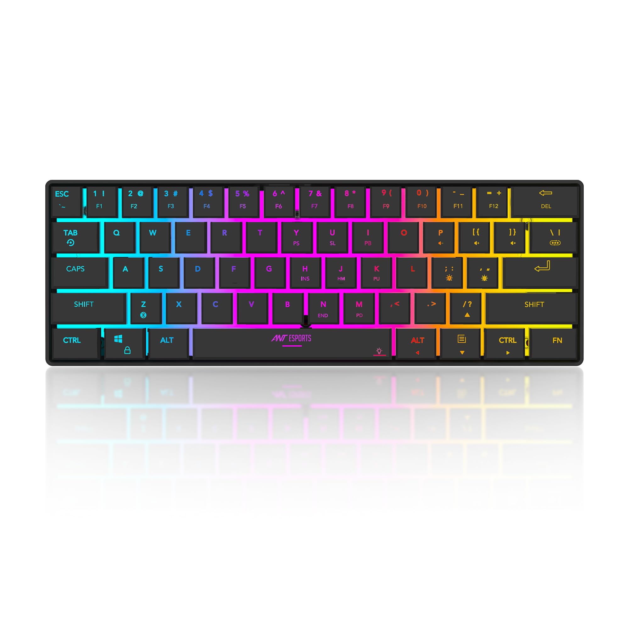 Ant Esports MK1500 BT Mini 60% Pro RGB Wireless Gaming Keyboard with Membrane Switches for PC/Mobile/Tablets/Laptop/TVs- Black. (B0C7CPWGJR) Amazon Price History, Amazon Price Tracker