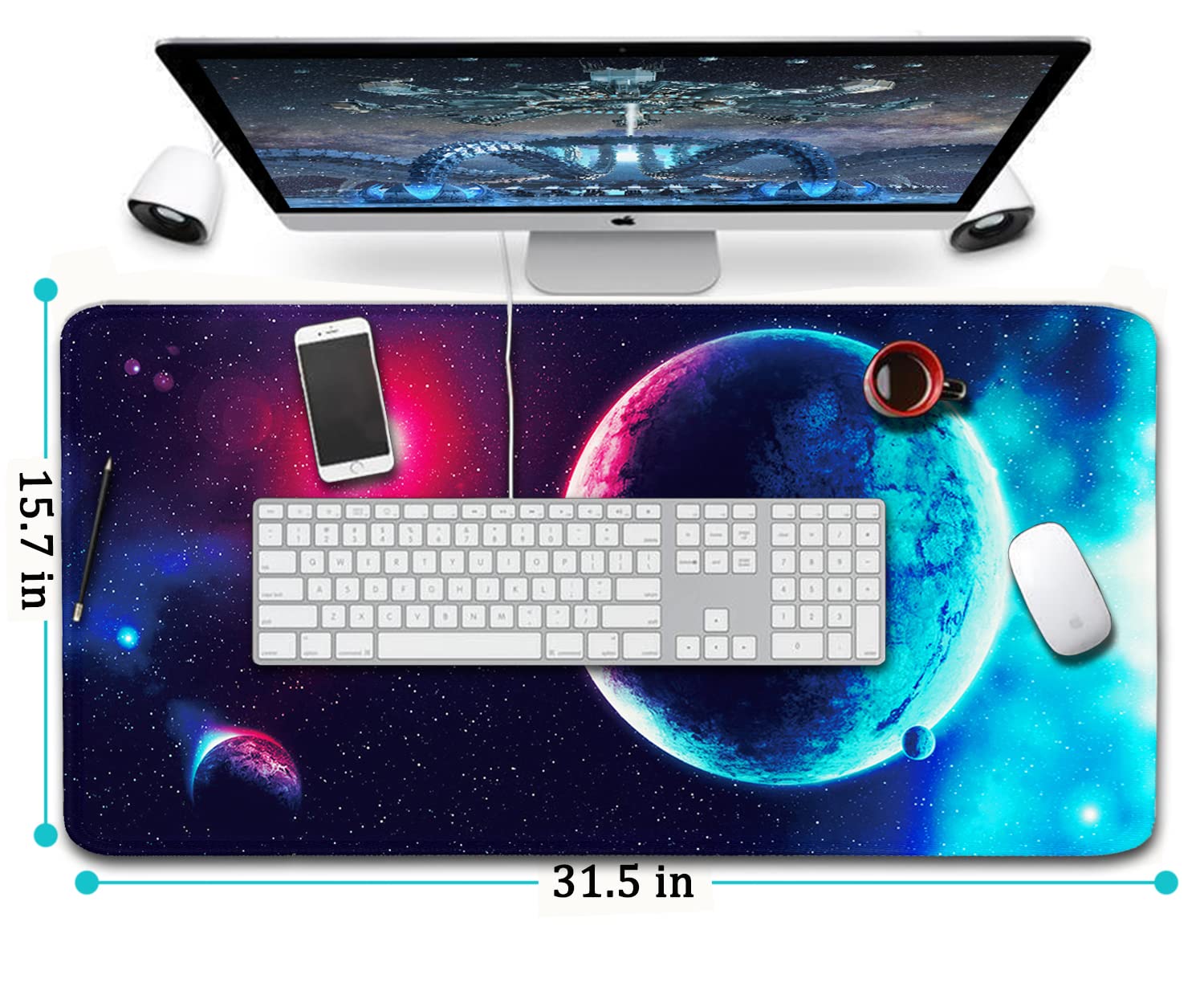 Gaming Mousepad Extended Black Desk Mat, Waterproof Computer Mouse Rug Pad, Ergonomic Mouse Mat For Keyboard And Laptop, Large Size From Honey_fruit_tree, $8.38 - View #12