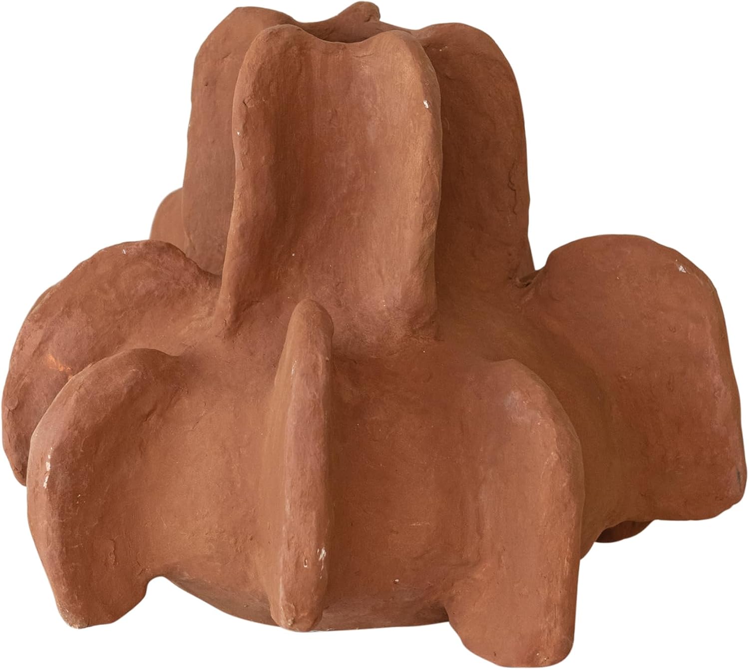 Creative Co-Op Handmade Paper Mâché Vase with Curved Design, Caramel