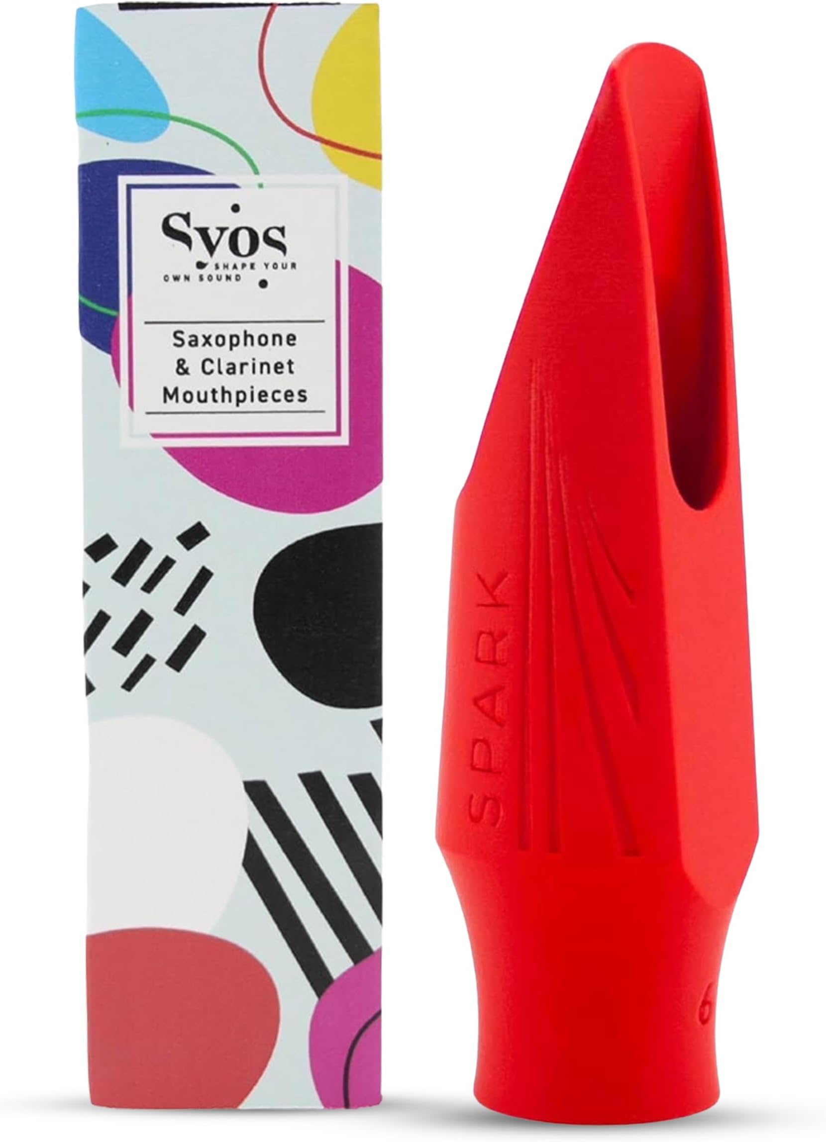 Syos Tenor Saxophone Mouthpiece Spark Model, 7 Tip Opening, Carmine Red - Bright Sound, Powerful Projection, High Step Baffle, Easy-To-Play, Perfect for Funk & Rock, Made in France