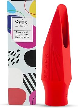 Syos Tenor Saxophone Mouthpiece Spark Model, 5 Tip Opening, Carmine Red - Bright Sound, Powerful Projection, High Step Baffle, Easy-To-Play, Perfect for Funk & Rock, Made in France