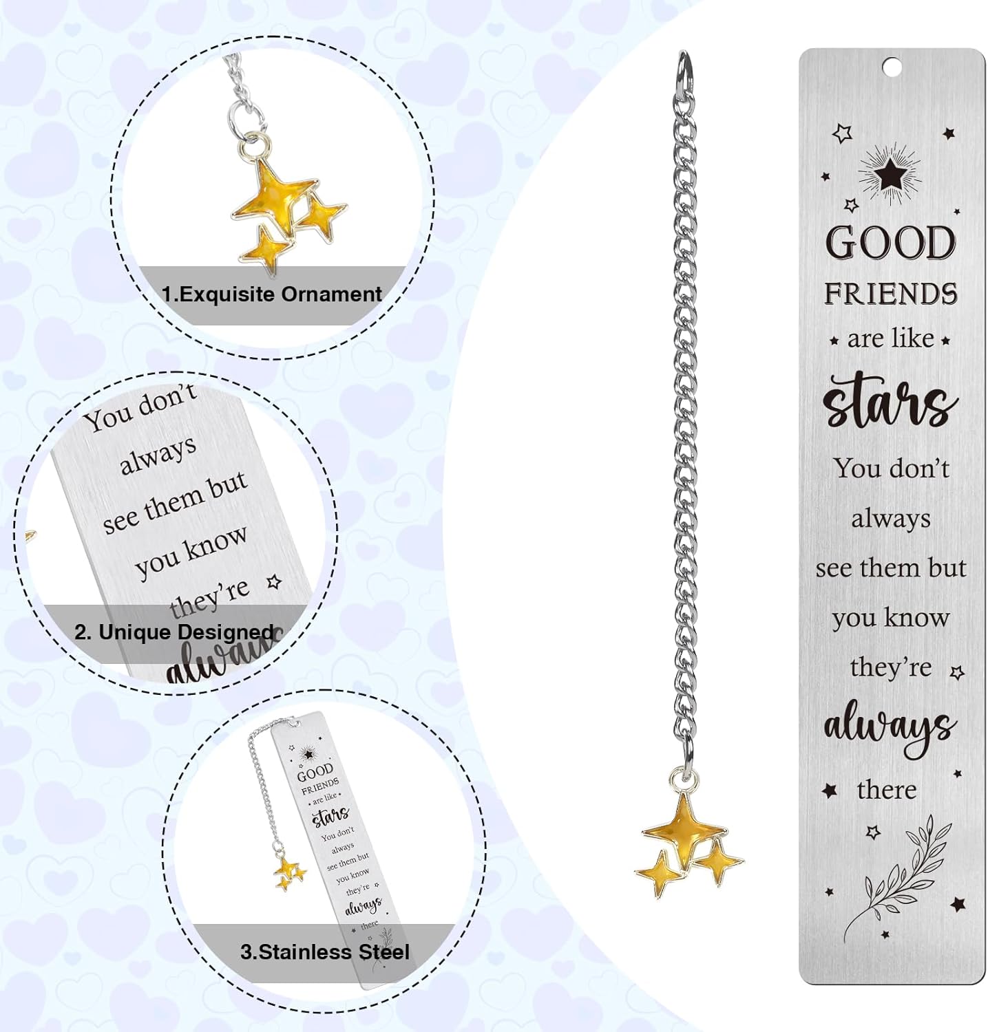 Inspirational Friendship Bookmark Gifts - Friend Gifts from Reading Women Men, BFF Long Distance Friendship Christmas Wedding Birthday Besties Encouraging Present for Sister Girl Women Her - Image 3