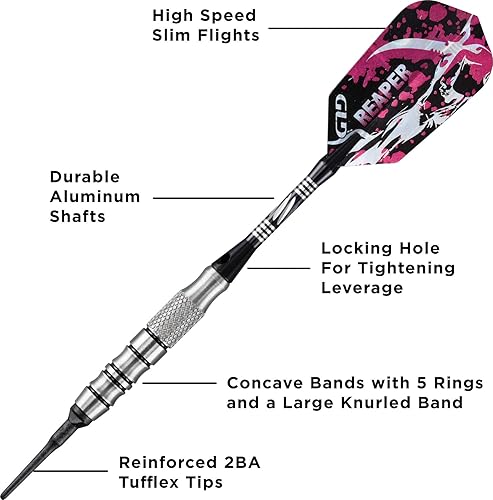 Miniatura 3 de Viper Grim Reaper - Dardos de punta suave de tungsteno 80% con estuche de almacenamientoviaje