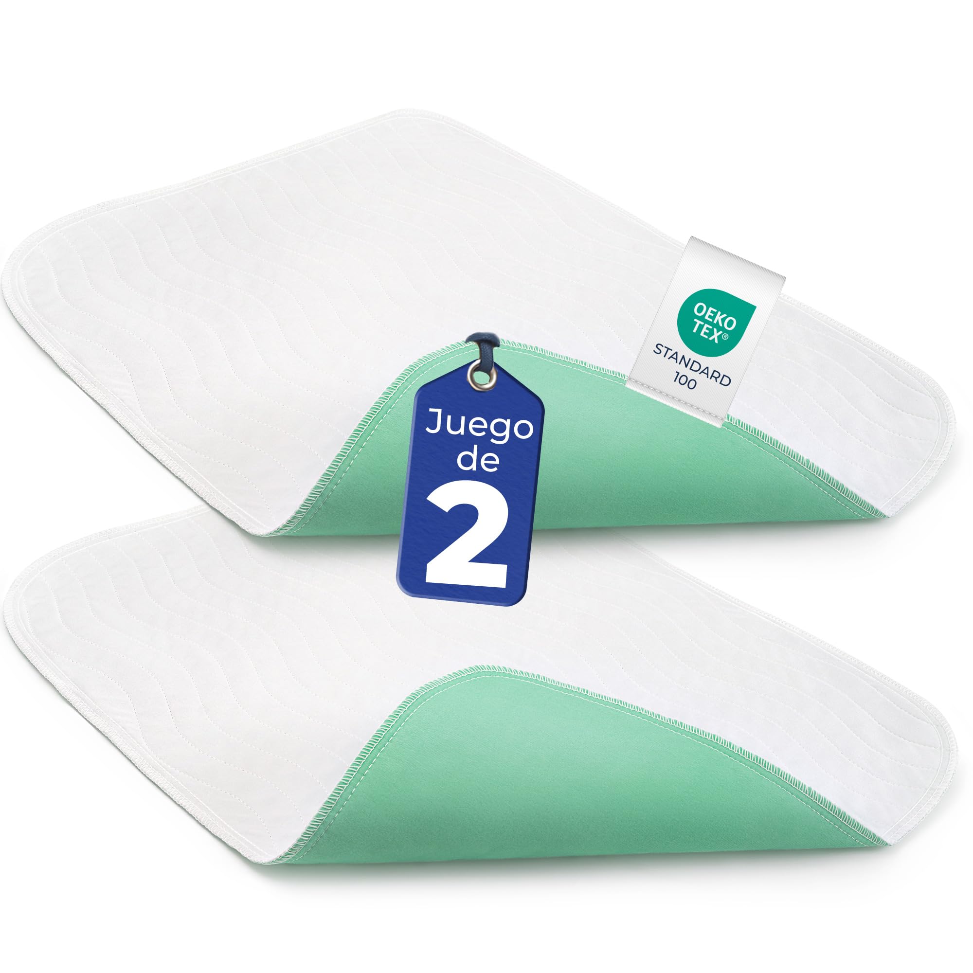 Dreamzie - Protector Colchon Impermeable e Absorbente - 50x70 cm - Lote de 2 Funda Colchon Lavable para Incontinencia