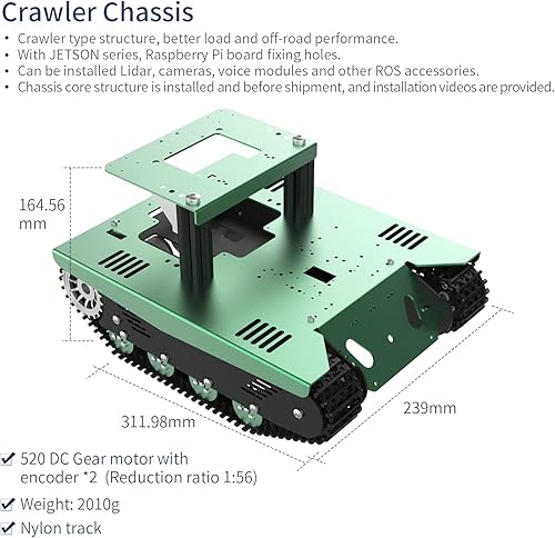 Miniatura 4 de Yahboom Kits de inicio de chasis de coche robótico con orugas, modelo eduaccional para Arduino Raspberry Pi STEAM Smart Robot Tank Car Chassis 3-DOF