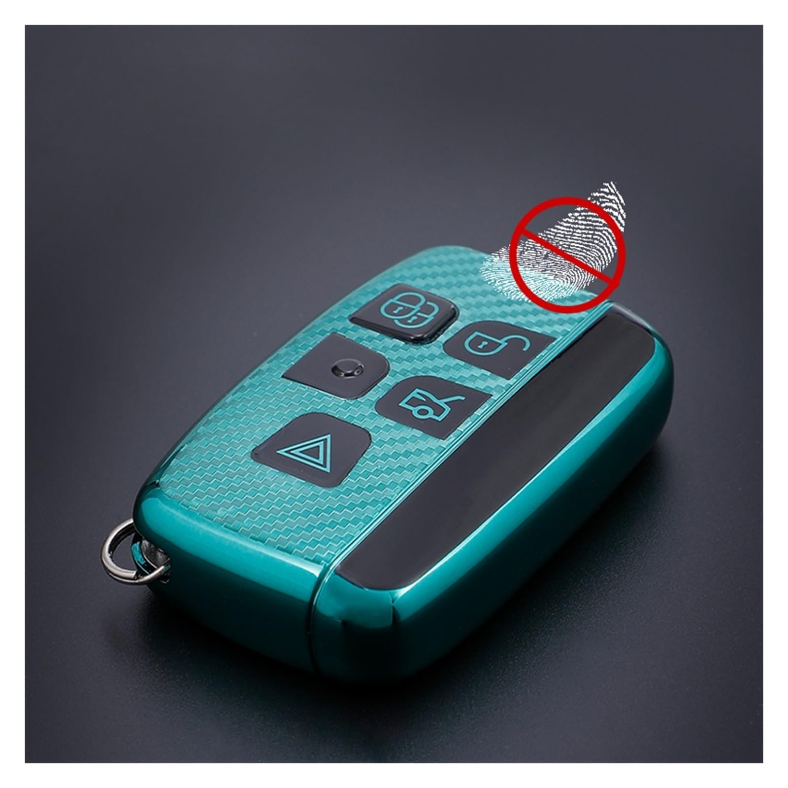 Funda Llave para Range para Rover Sport para Evoque para Freelander para Velar para Discovery 4 Funda para Mando A Distancia del Coche Cubierta Fob(Green Chin)