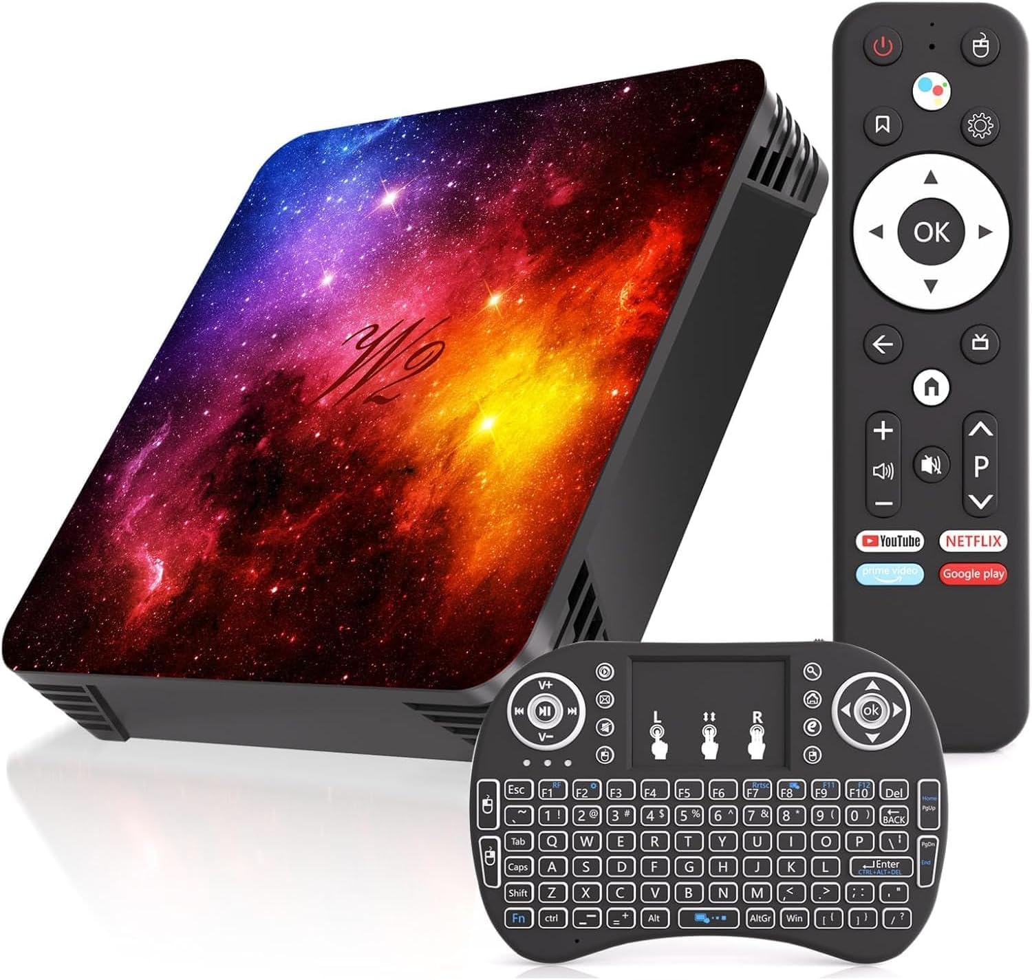Android 14 Smart TV Box 4GB RAM 64GB ROM, 8K Ultra HD Media Player with 2.4G/5G Dual-WiFi, Bluetooth 5.0, HDMI & USB 2.0, Includes Mini Keyboard for Easy Control
