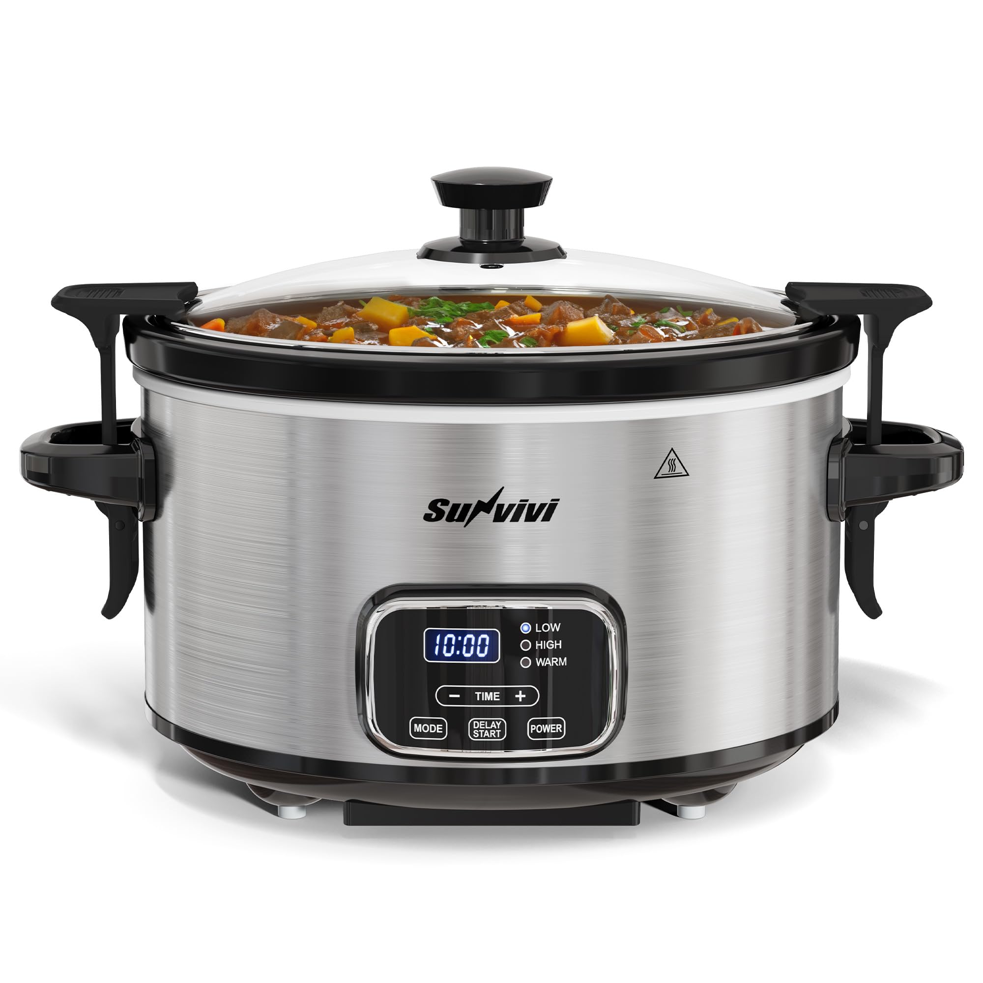 Sunvivi 4QT Programmable Slow Cooker with Locking Lid