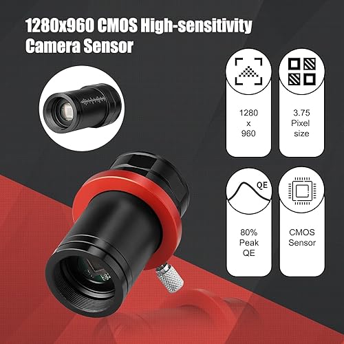 Miniatura 2 de SVBONY Cámara guía SV905C, sensor CMOS de 1.23MP, cámara de astrofotografía USB2.0 de 1.25 pulgadas con revestimiento AR, para navegación autónoma y