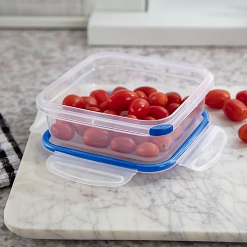 Miniatura 7 de Sterilite Ultra-Seal - Recipiente de almacenamiento de alimentos de 4 tazas, tapa transparente y base con detalles azules, paquete de 6
