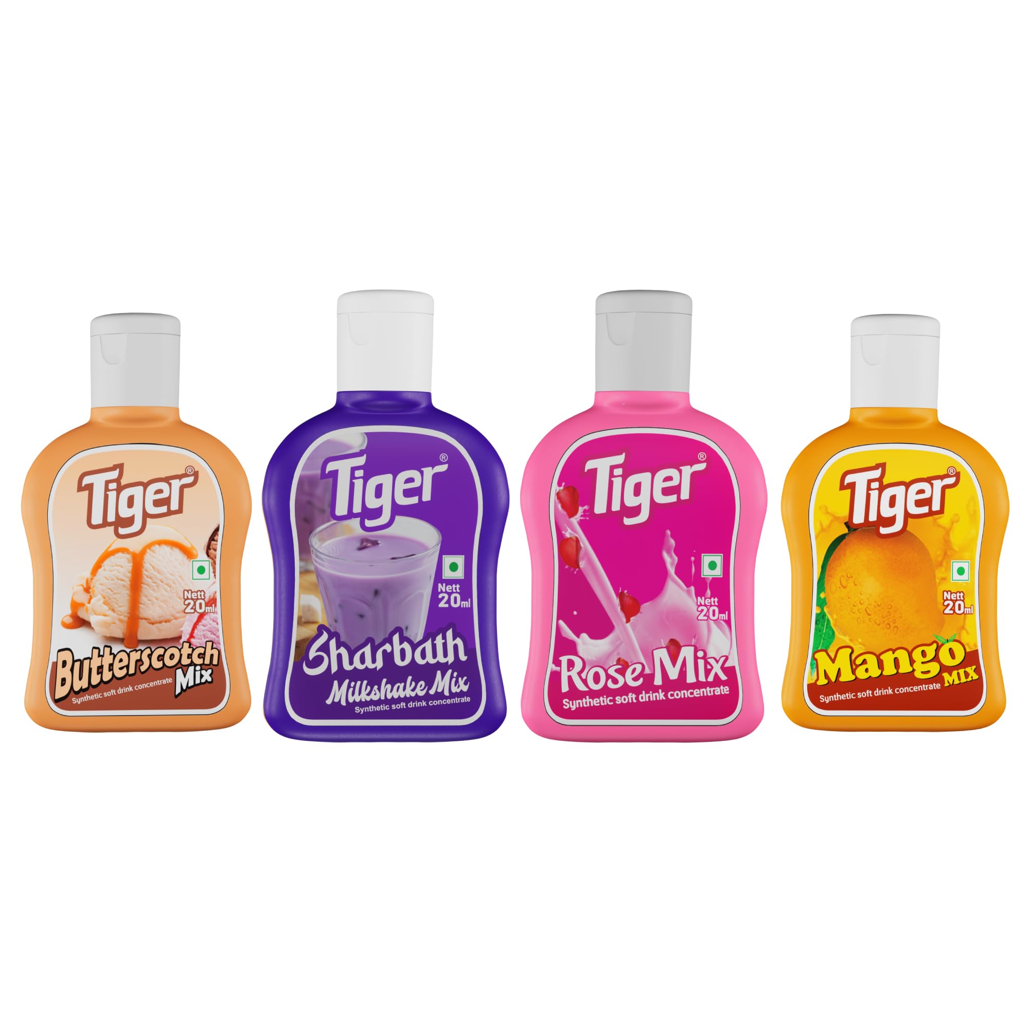 Tiger Milkshake Combo | Butterscotch Mix 20ml | Rose Mix 20ml | Sharbath Mix 20ml | Mango Mix 20ml (B0DBLN52FD) Amazon Price History, Amazon Price Tracker