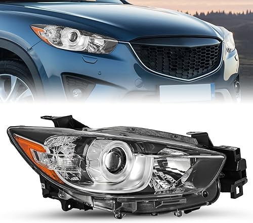 SOCKIR Conjunto de faros delanteros para Mazda CX-5 2013-2016, proyector halógeno de fábrica de repuesto para faros delanteros del lado derecho del