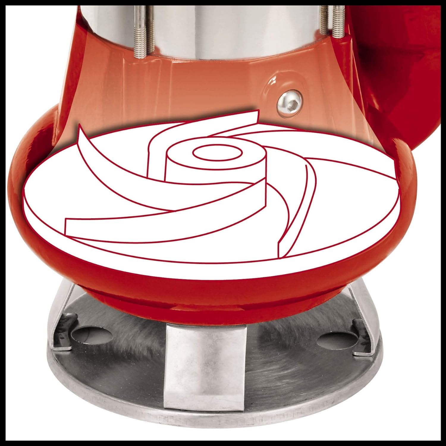 Einhell Pompe d’évacuation pour eaux chargées GC-DP 1340 G (1300 W, Hauteur de refoulement 10 m, Câble d‘alimentation 10 m, Corps en INOX, Livrée avec Filin 6 mètres)