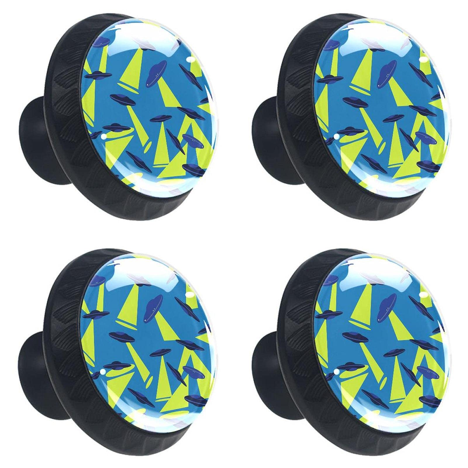 Boutons de meuble en verre de qualité supérieure motif galaxie 30 mm avec visserie