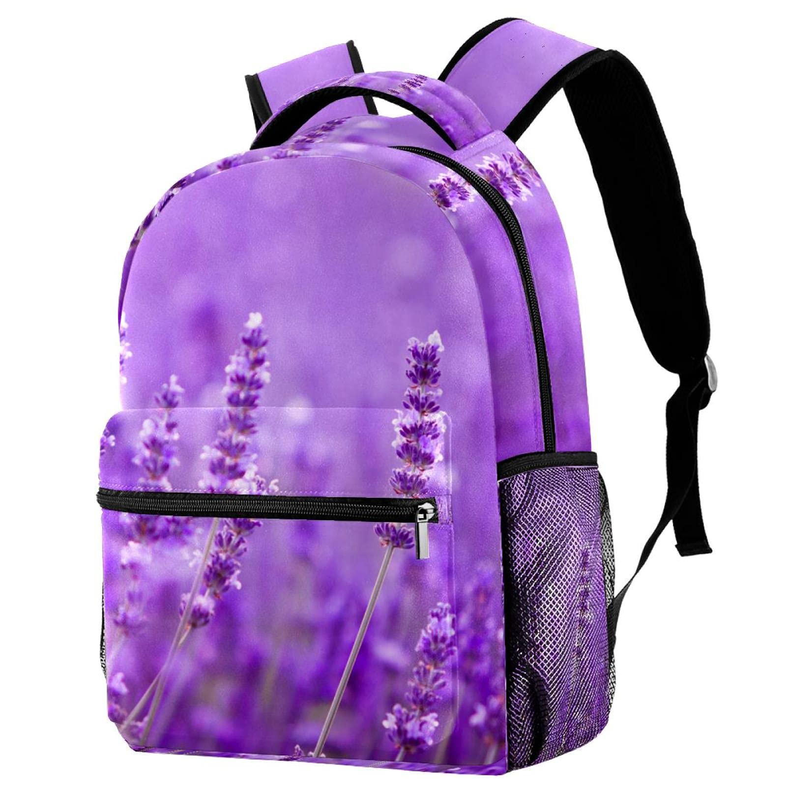 Sac à dos ordinateur portable à fermeture éclair robuste imprimé lavande