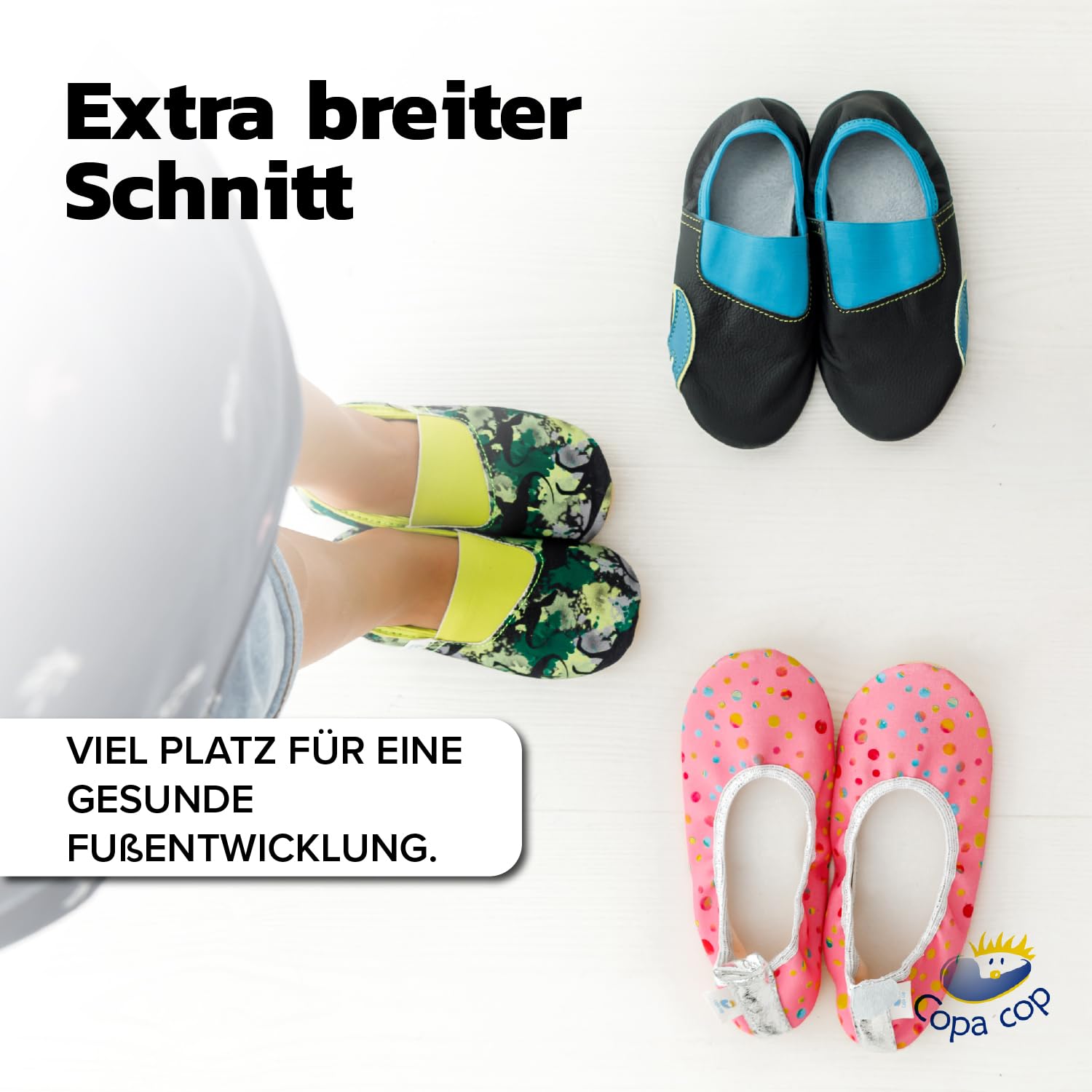 Turnschläppchen Jungen – Gymnastikschuhe Jungen aus 100% Baumwolle – rutschfeste Hausschuhe Kinder extrabreit mit Elastischem Einsatz und Gummisohle