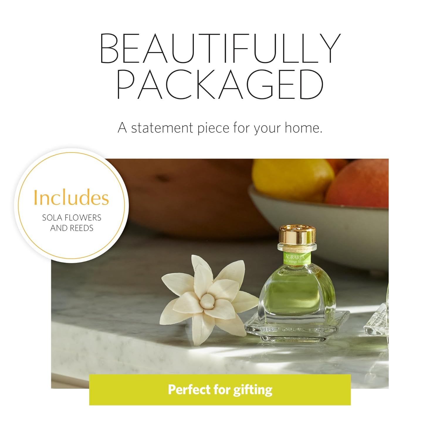 AGRARIA Lemon Verbana Scented 7oz Perfume Candle & PetiteEssence and Reed Diffuser Set