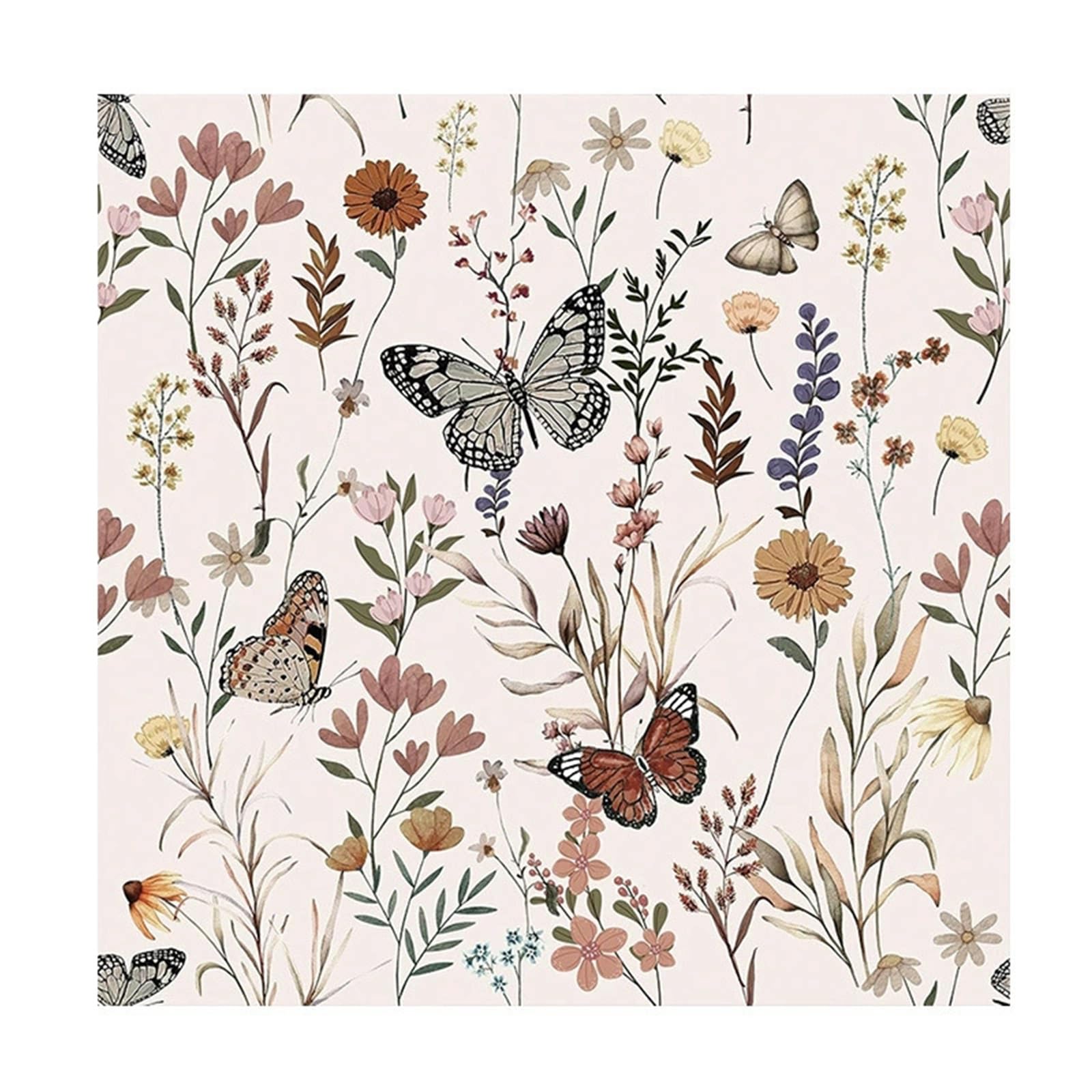 Zynqra G Floral Peel And Stick Wallpaper,Peel And Stick,Vinyl,For Bathroom Bedroom(,L300cm/118.1In*W44cm/17.3In)