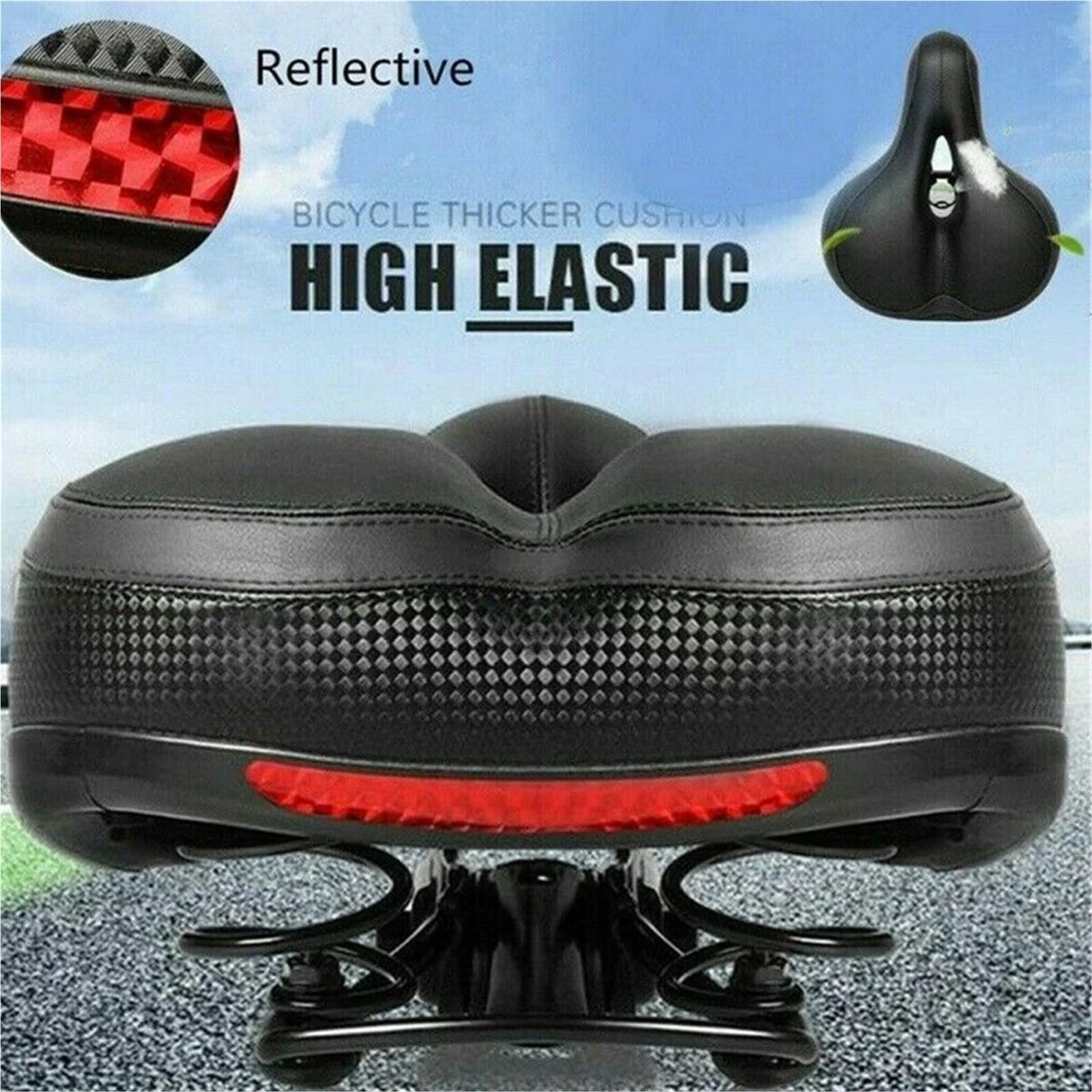 Sella for bicicletta in gel 3D, extra larga, comfort, ultra morbida, spessa, con imbottitura in silicone for mountain bike, pezzi di ricambio for bici Per Biciclette Da Strada, Mountain Bike, City Bik