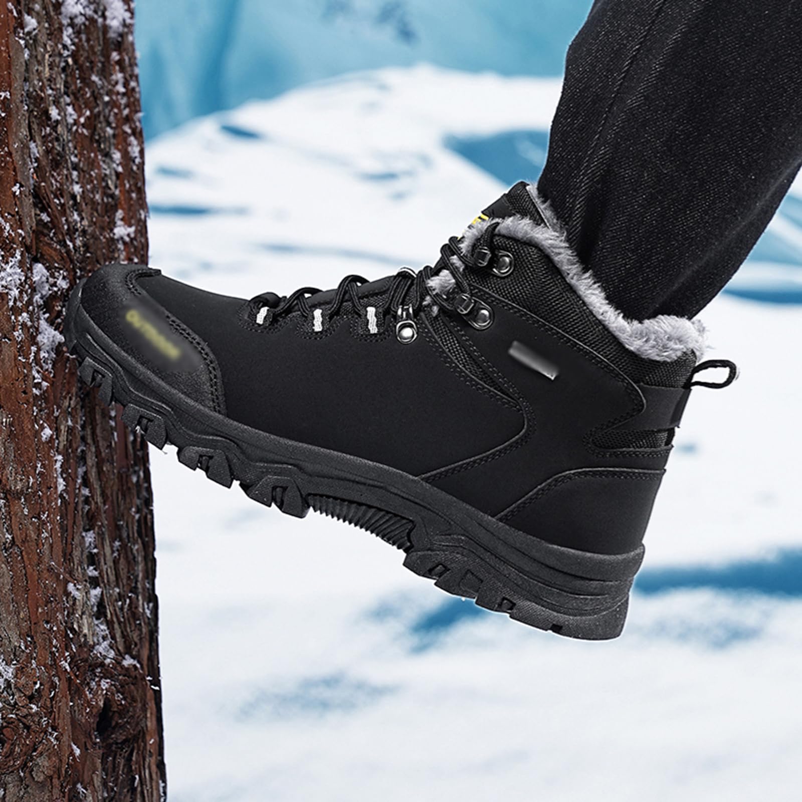 Męskie buty trekkingowe | wiatroszczelne buty zimowe z podszewką termiczną i profilowaną podeszwą TPR na leśne ścieżki, na co dzień i na deszczową pogodę