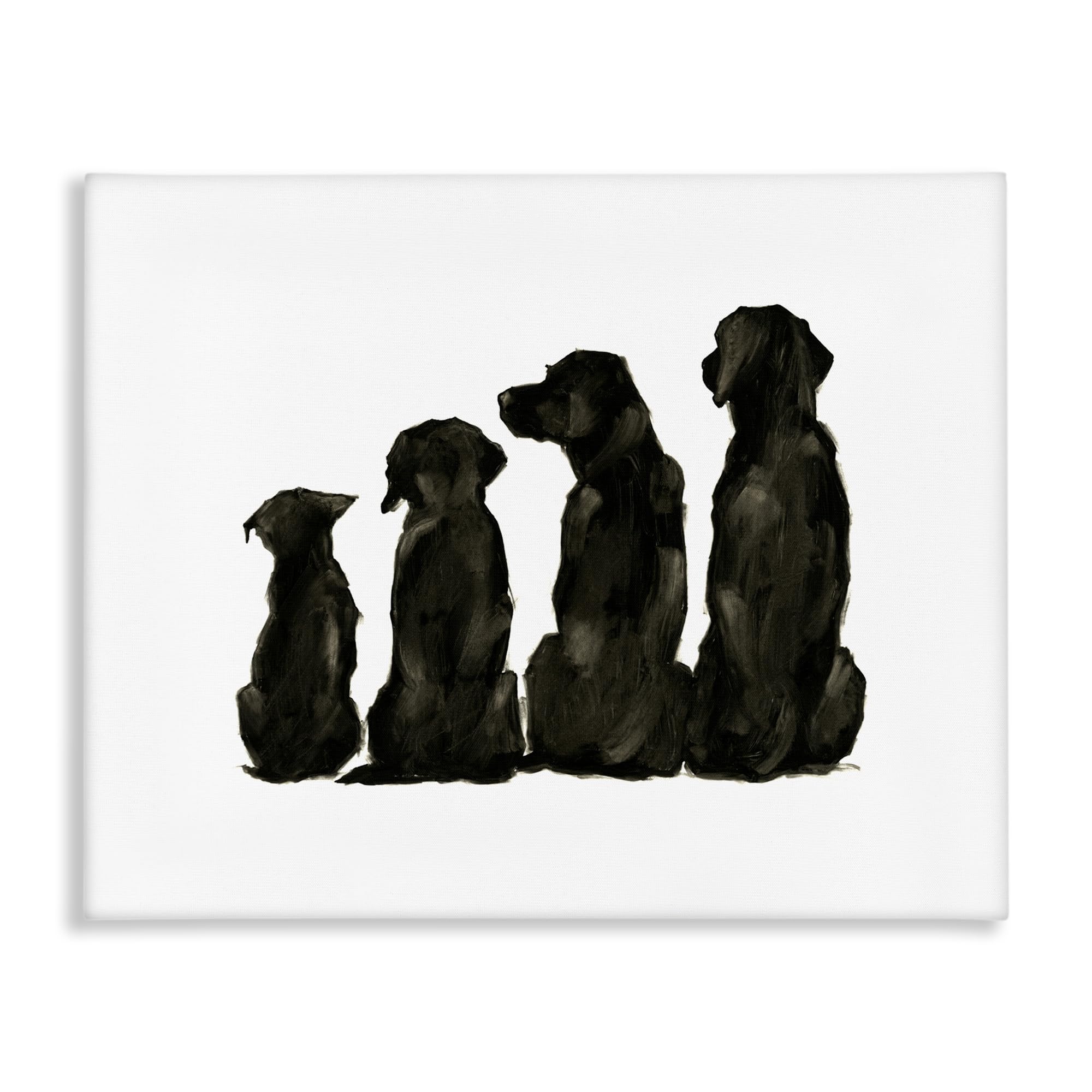 Stupell Industries Family Pet Silhouette Small Big Dogs Minimalist,Design by Ethan Harper