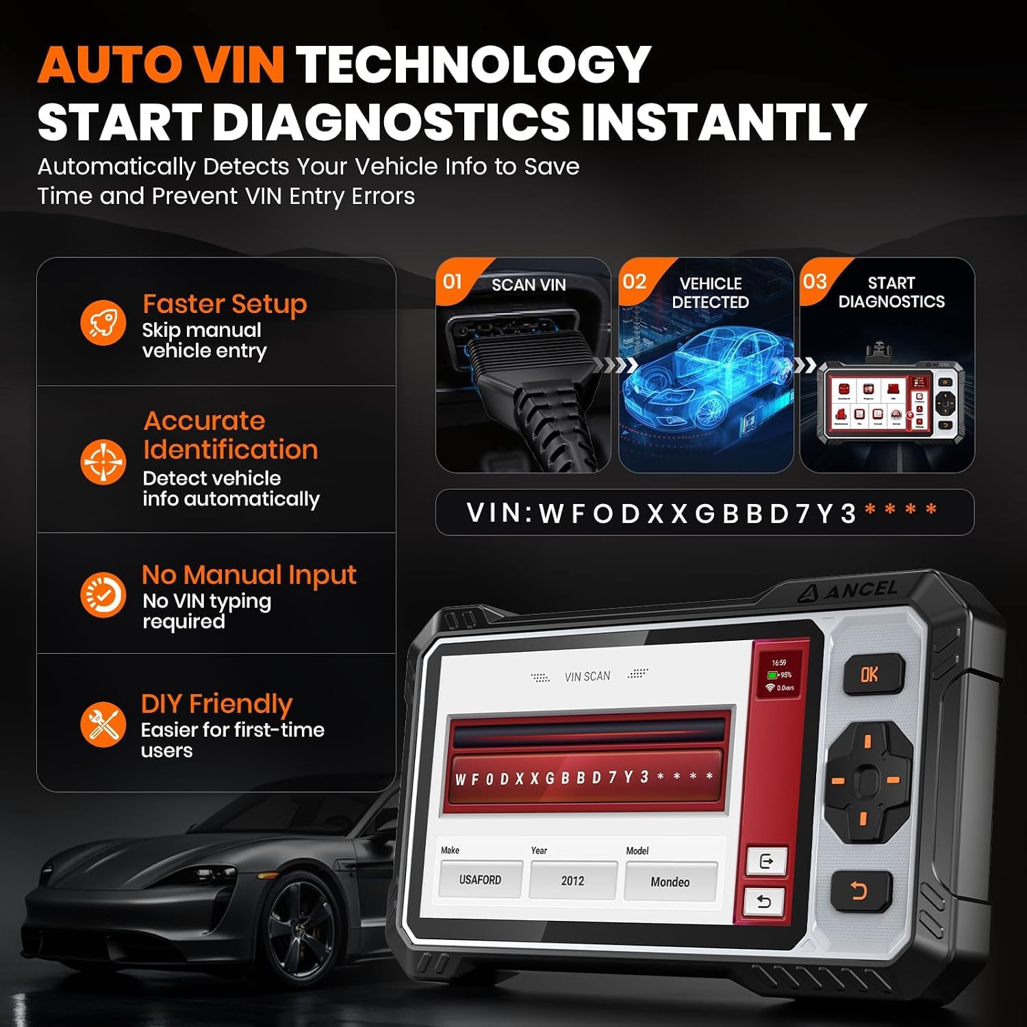ANCEL FX6100 Bidirektionaler OBD2 Diagnosegerät Alle Systeme Auto Deutsch