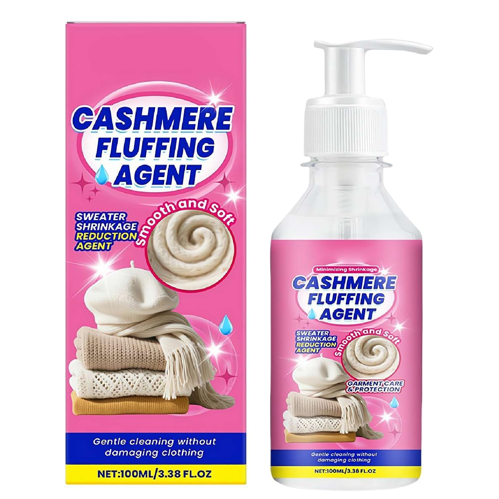 Soluzione riparatrice restringente per maglioni di lana 100 ml, ripristina tessuti lana e cashmere, trattamento nutriente