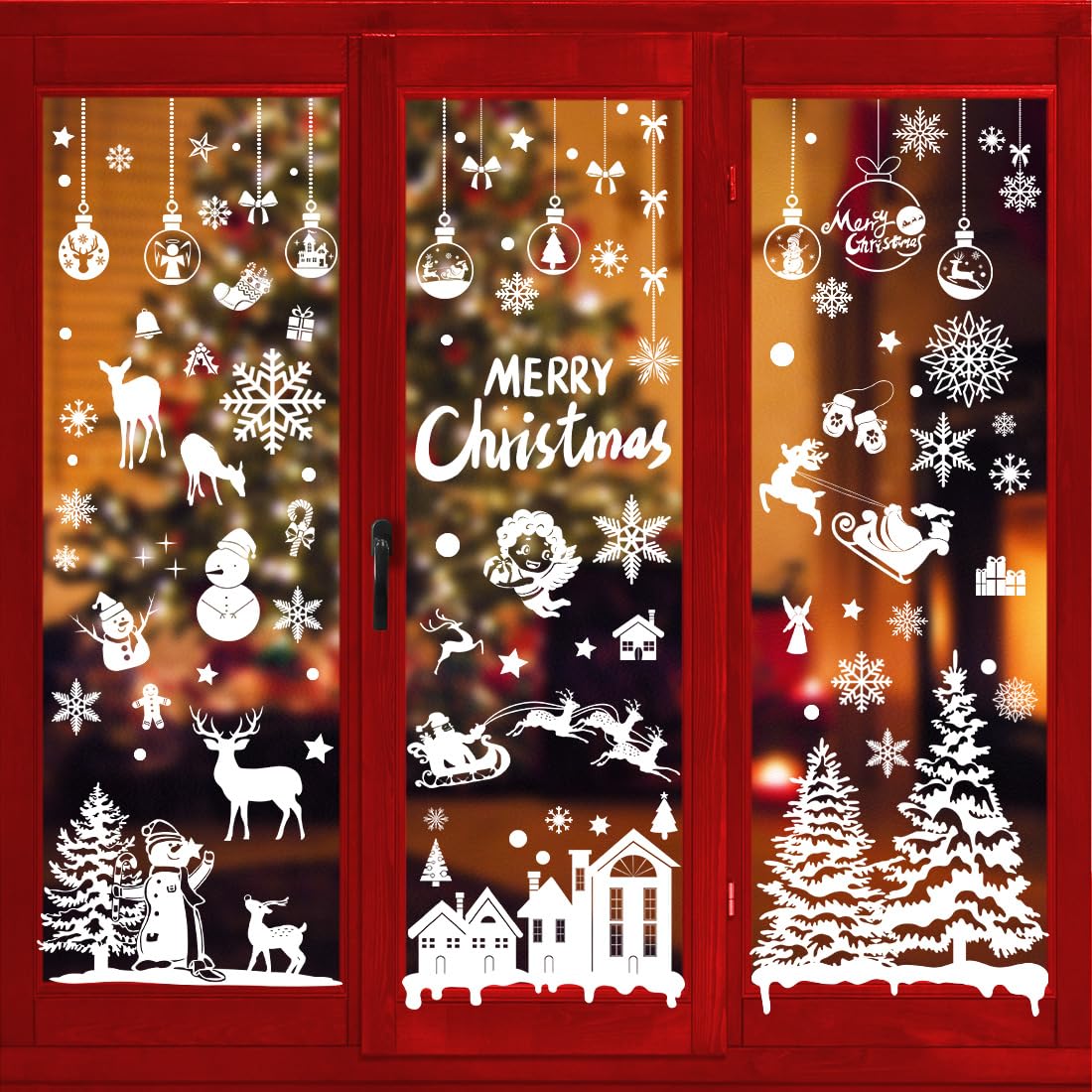 Stickers Noël Fenêtre, Decoration Noel Interieur Maison