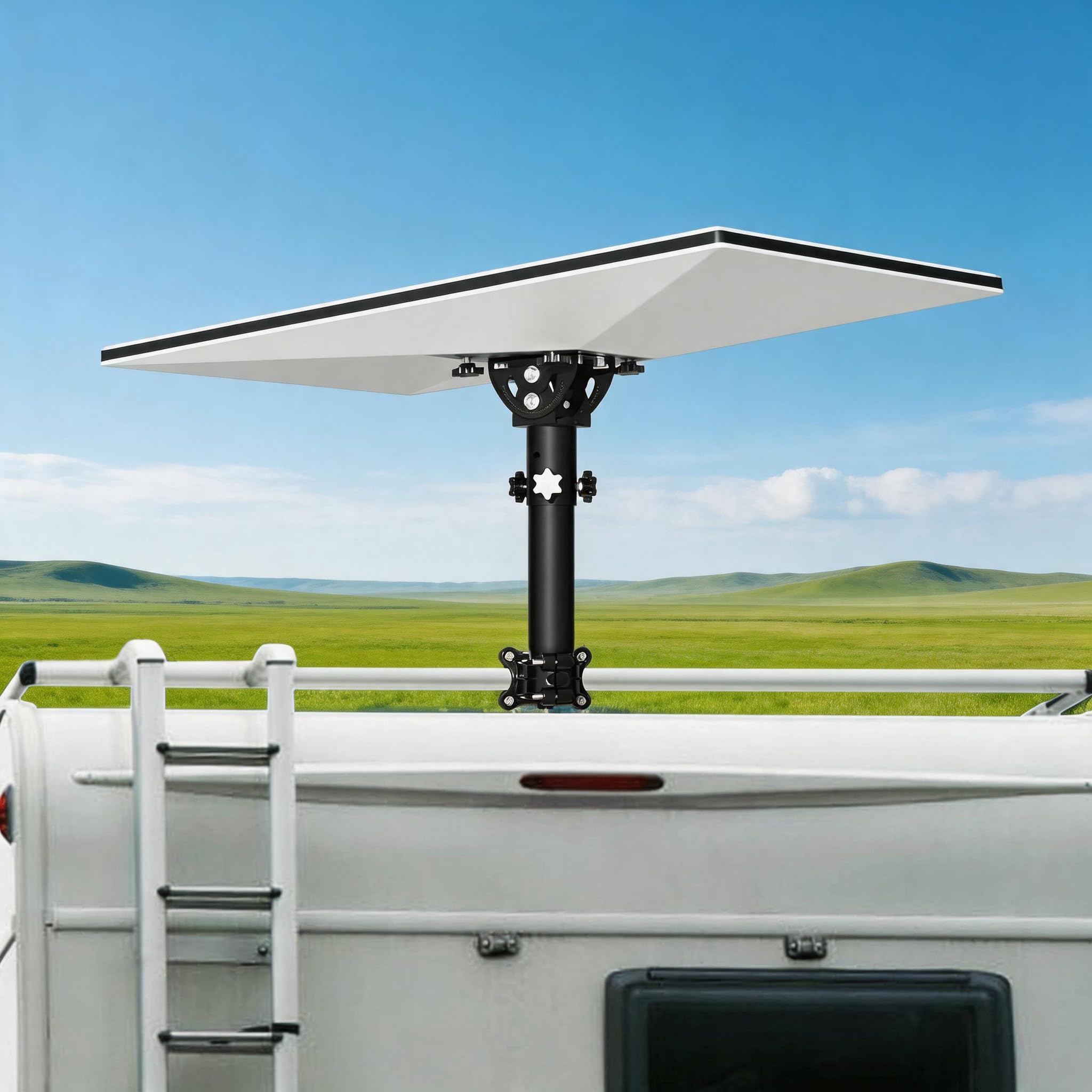 Supporto Starlink Gen 3, adatto per scale RV/portapacchi sul tetto, con adattatore tubolare regolabile a 160°, staffa Starlink per montaggio su pali/tetto/RV/relativi