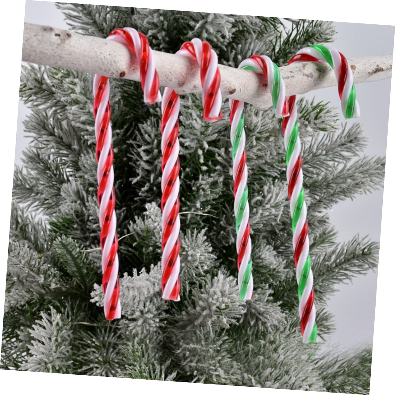 TOPBATHY 48 Piezas Decoraciones De Navidad Colgantes De Piruletas De Navidad Adornos De Baston De Dulces Adornos Navideños Decoración del Árbol De Navidad El Plastico