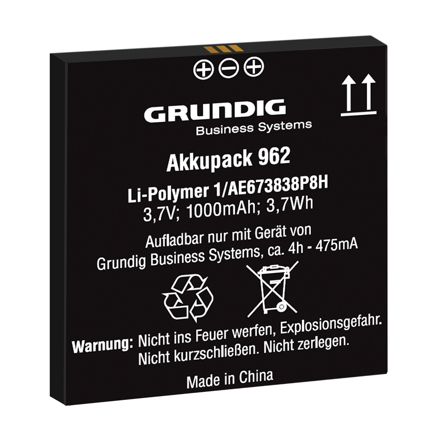 Grundig Li-​ION 1000 mAh Batterie/​Pile - Accessoires dictaphone (Batterie/​Pile, Grundig, Digta 7, Noir, Lithium-​ION (Li-​ION), 1000 mAh)